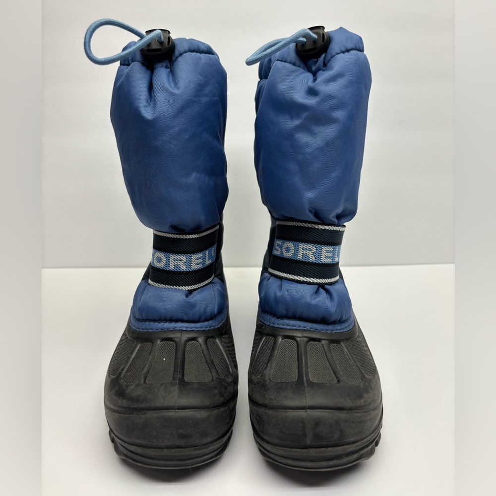 Sorel Blue and Black Kids' Winter Boots with Adjustable Strap, SZ 4